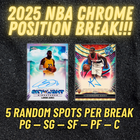 #1 - 5 SPOT POSITION BREAK - SINGLE BOX - NBA CHROME 2024/25 HOBBY - (7/13 BREAK)