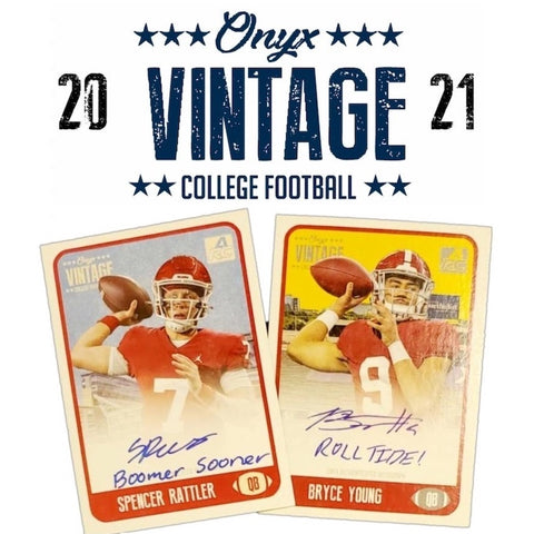 #1 - 2021 ONYX Vintage College Football HALF CASE Random Player (3/3 Break)