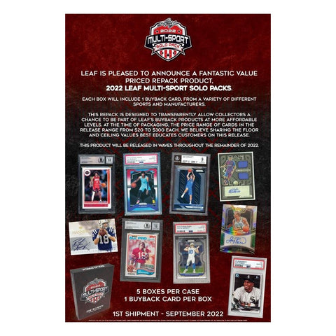 #2 -  2022 Leaf Multi-Sport Solo Pack Case Break Random Letter **READ** (11/9 Break)