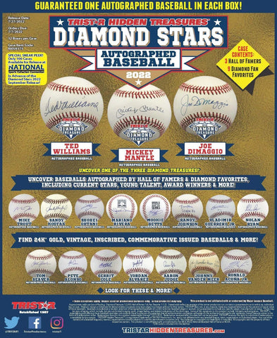 #1 - 2022 Tristar Diamond Stars Signed Baseball 2 Box Random Team (10/13 Break)