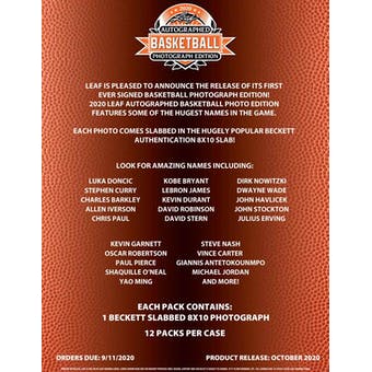 #3 - Leaf Autographed Basketball Photo 12 Box Case RT (1/12 Break)