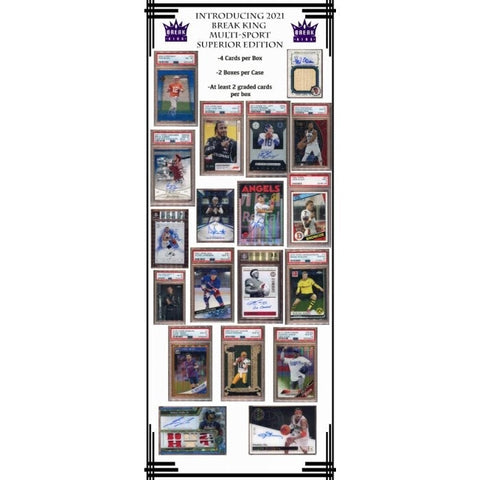 #1 - 2021 Break King Multi Sport Superior Edition Full Case RANDOM TEAM (1/3 BREAK)