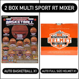 #1 - MULTI SPORT 2-BOX RT MIXER: AUTOGRAPHED FULL SIZE HELMET + AUTOGRAPHED BASKETBALL (11/11 Break)