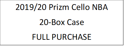 NBA Prizm Cello 2019-2020 20 Box Case FULL PURCHASE