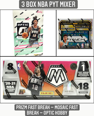 #1 - 3 Box NBA PYT Mixer: Optic Hobby + Mosaic Fast Break + Prizm Fast (Lamelo / Edwards RC Year) (2/10 Break)