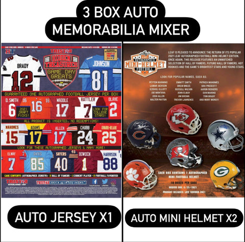 #1 - 3 Box RT Mixer: Autographed Jersey (1) + Autographed Mini Helmet (2) (1/7 Break)