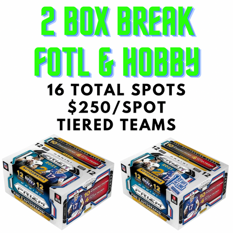 #3 - PRIZM NFL FOTL & HOBBY 2 box 2 RT Break **TIERS** (6/5 BREAK)