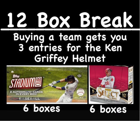 #2 - Select Baseball/Stadium Club Baseball 12 Box PYT Mixer (6/26 Break)