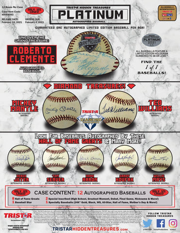 #1 - 4 Box RANDOM LETTER Tri Star Platinum Autographed Baseballs (3/1 Break)